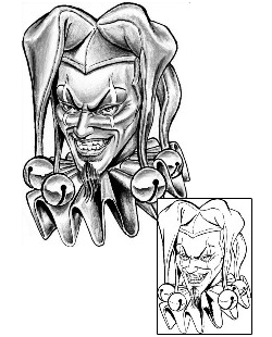 Joker - Jester Tattoo Horror tattoo | DLF-00040