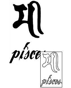 Pisces Tattoo Zodiac tattoo | DOF-00029
