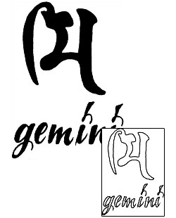 Gemini Tattoo Zodiac tattoo | DOF-00039