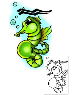 Seahorse Tattoo Marine Life tattoo | DPF-00237