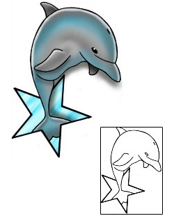 Dolphin Tattoo Marine Life tattoo | DPF-00374