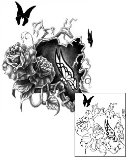 Butterfly Tattoo Plant Life tattoo | DVF-00036