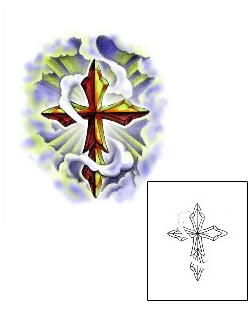 Cross Tattoo Religious & Spiritual tattoo | DWF-00005