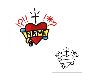 Picture of Traditional Name Heart Tattoo