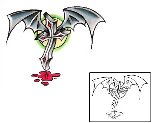 Bat Tattoo Religious & Spiritual tattoo | E1F-00020