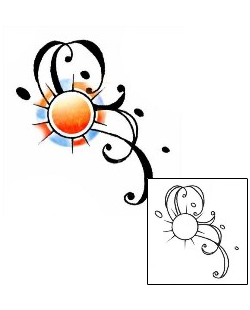 Sun Tattoo Astronomy tattoo | E1F-00038
