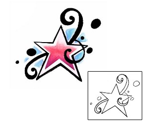 Star Tattoo Astronomy tattoo | E1F-00039