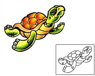 Turtle Tattoo Reptiles & Amphibians tattoo | E1F-00116