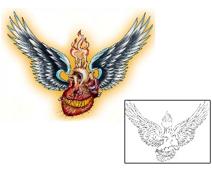 Sacred Heart Tattoo Religious & Spiritual tattoo | ECF-00036