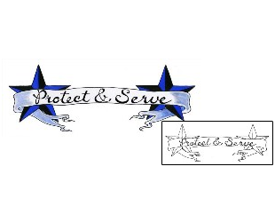 Banner Tattoo Protect And Serve Police Tattoo