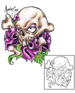 Skull Tattoo Plant Life tattoo | EJF-00013