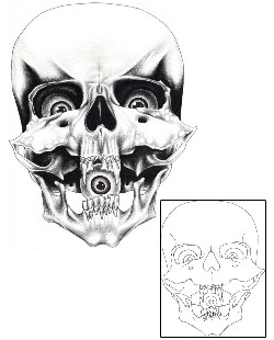 Skull Tattoo Horror tattoo | ELF-00014