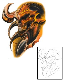 Skull Tattoo Horror tattoo | ELF-00036