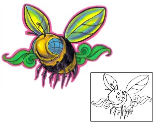 Bee Tattoo Insects tattoo | EOF-00046