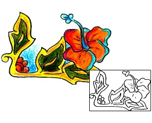 Hibiscus Tattoo Plant Life tattoo | ESF-00029