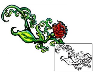 Rose Tattoo Plant Life tattoo | EUF-00044