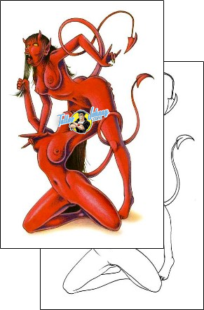 Devil - Demon Tattoo horror-evil-tattoos-freehand-robert-frf-00103