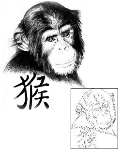 Monkey Tattoo Animal tattoo | FTF-00010