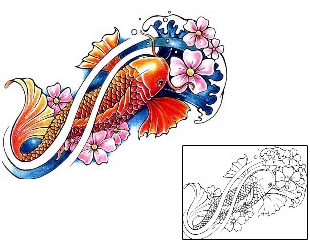 Koi Tattoo Marine Life tattoo | FTF-00018