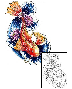 Koi Tattoo Marine Life tattoo | FTF-00021