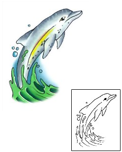 Dolphin Tattoo Marine Life tattoo | G1F-00125