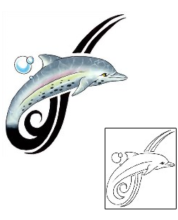 Dolphin Tattoo Marine Life tattoo | G1F-00131