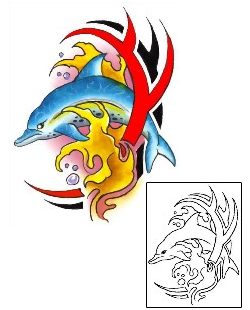 Dolphin Tattoo Marine Life tattoo | G1F-00133