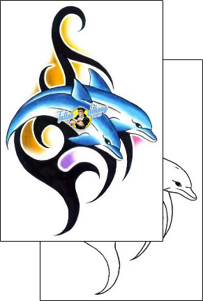 Dolphin Tattoo marine-life-dolphin-tattoos-gary-davis-g1f-00720