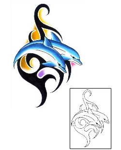 Dolphin Tattoo Marine Life tattoo | G1F-00720