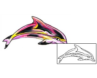 Dolphin Tattoo Marine Life tattoo | G1F-00966