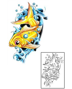 Fish Tattoo Marine Life tattoo | G1F-01042