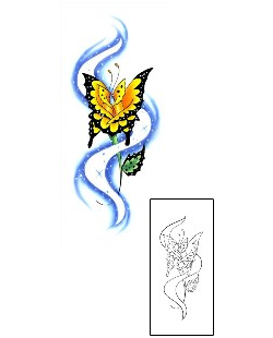 Butterfly Tattoo Plant Life tattoo | GJF-00041