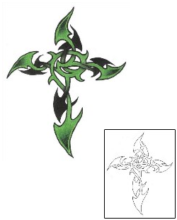 Picture of Vine Cross Tattoo