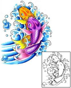 Koi Tattoo Marine Life tattoo | GPF-00223