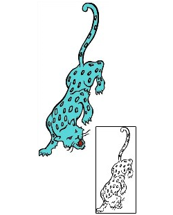 Cartoon Tattoo Turquoise Leopard Tattoo