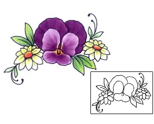 Pansy Tattoo Plant Life tattoo | GSF-00424