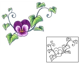 Pansy Tattoo Plant Life tattoo | GSF-00920