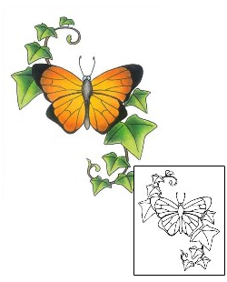 Butterfly Tattoo Plant Life tattoo | GSF-01200