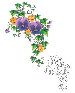 Pansy Tattoo Plant Life tattoo | GSF-01278