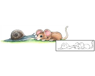 Mouse Tattoo Mouse Meets Snail Tattoo