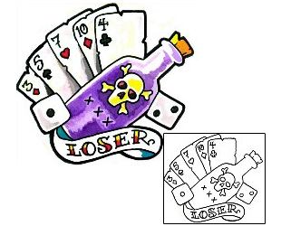 Card Tattoo Gambling Loser Tattoo