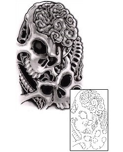 Horror Tattoo Skull Brains Tattoo