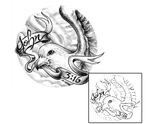 Banner Tattoo Religious & Spiritual tattoo | HAF-00071