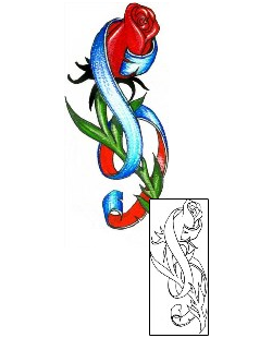 Ribbon Tattoo Plant Life tattoo | HGF-00194