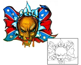 Picture of Pit Bull Confederate Flag Tattoo