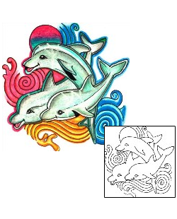 Dolphin Tattoo Marine Life tattoo | HGF-00391