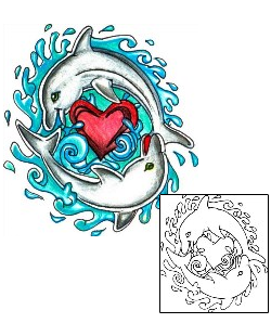 Dolphin Tattoo Marine Life tattoo | HGF-00393