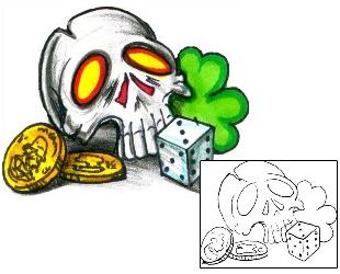Skull Tattoo Gambling tattoo | HGF-00565