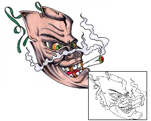 Comedy Tragedy Mask Tattoo HVF-00295