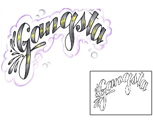 Picture of Gangsta Lettering Tattoo